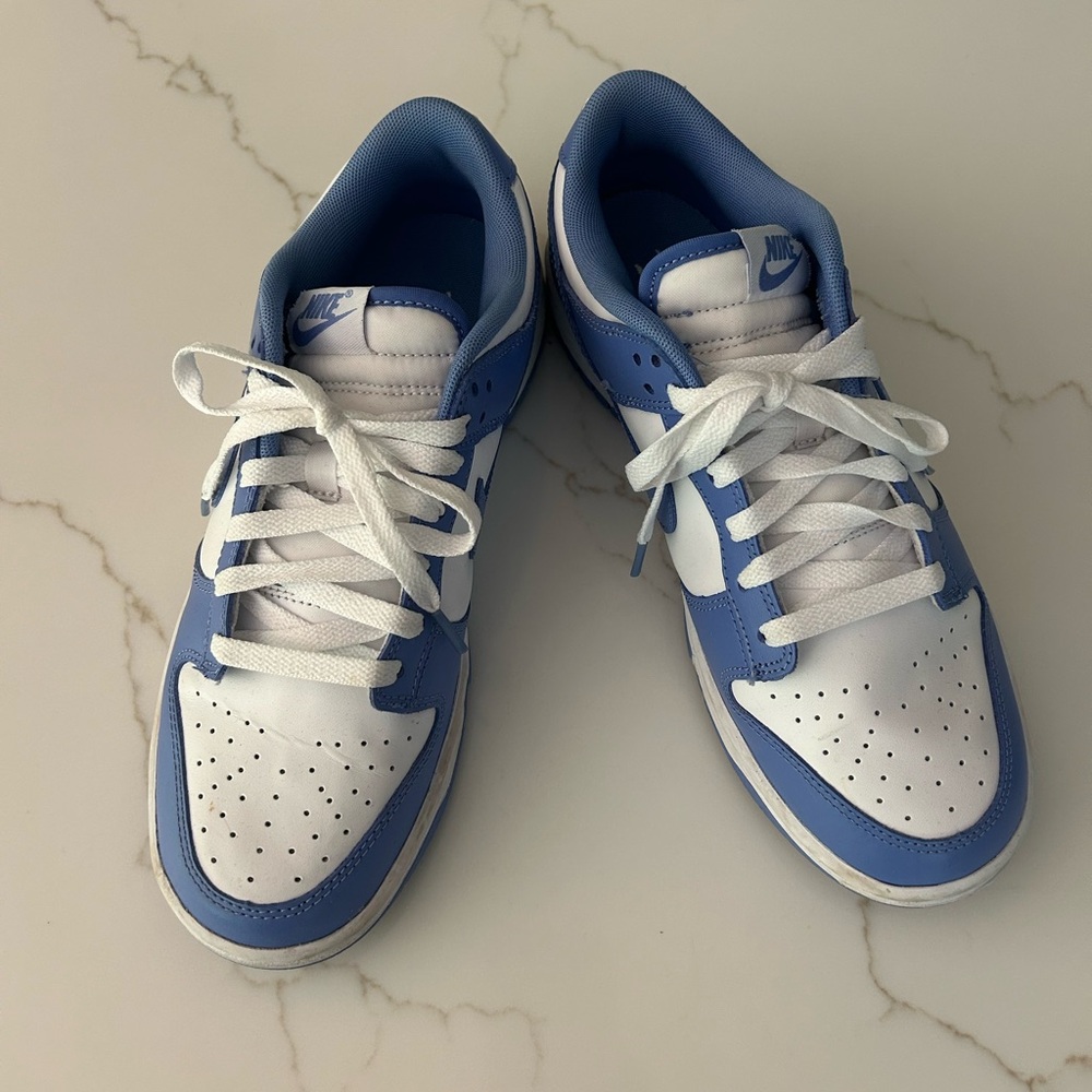 Nike Blue and White Low-Top Sneakers Classic Style